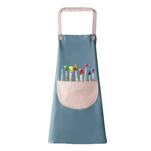 Kids Artist Apron with Pockets for Painting Gardening Cooking Baking Activities Washable Art Apron for Boys Girls Child Creative Play Craft Apron