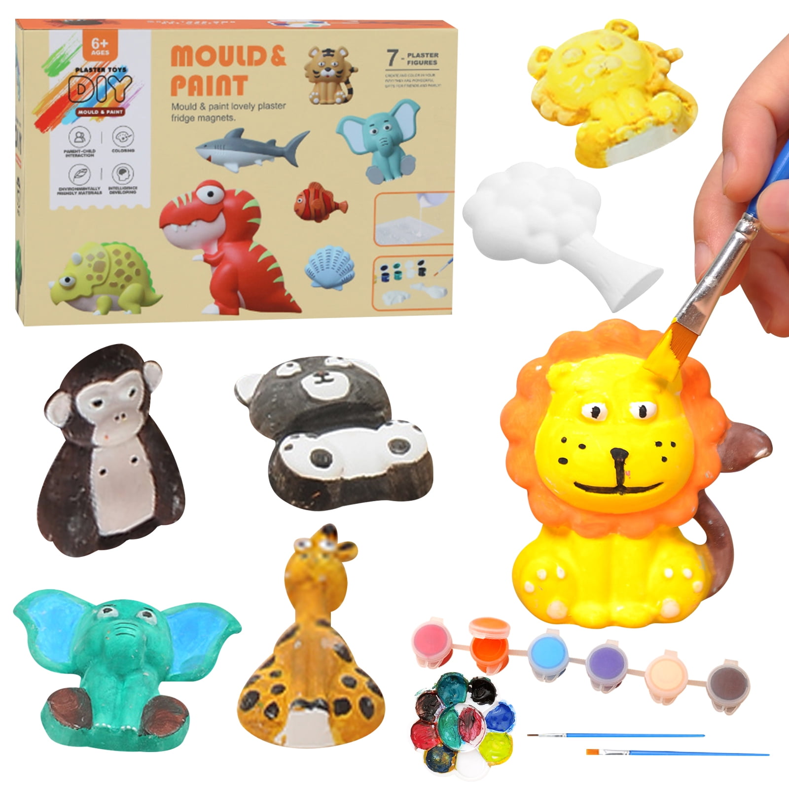  Funto Animal Painting Kit for Kids, Paint Your Own Figurines  with Magnet, 27 PCS Arts and Crafts Set, Ceramics to Paint, STEAM Projects  Creative Activity DIY Toys Gift for Boys 