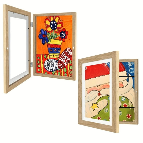 Kids Artwork Frames 1/2/4 Pack, 8.5x11in Changeable Front Opening Frames for Drawings, Crafts, Photos, Graduation, Holds 130 Pieces—Perfect for Kids’ Art Display