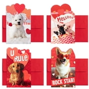 Kids Assorted Mini Valentine's Day Cards (Delightful Dogs), Pack of 32