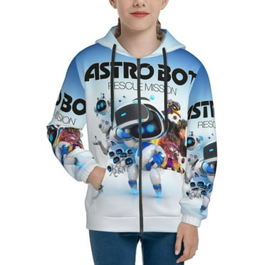 Kids Astro B-ot Zip Up Hoodie with Pockets 3D Graphic Comfort Long Sleeve Soft Hoodie For Boys Girls