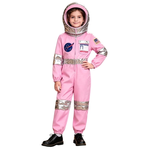 Kids Astronaut Costume Flight Jumpsuit Cosplay Costume With Helmet Gloves Role Play Costume Set Fall Outfits