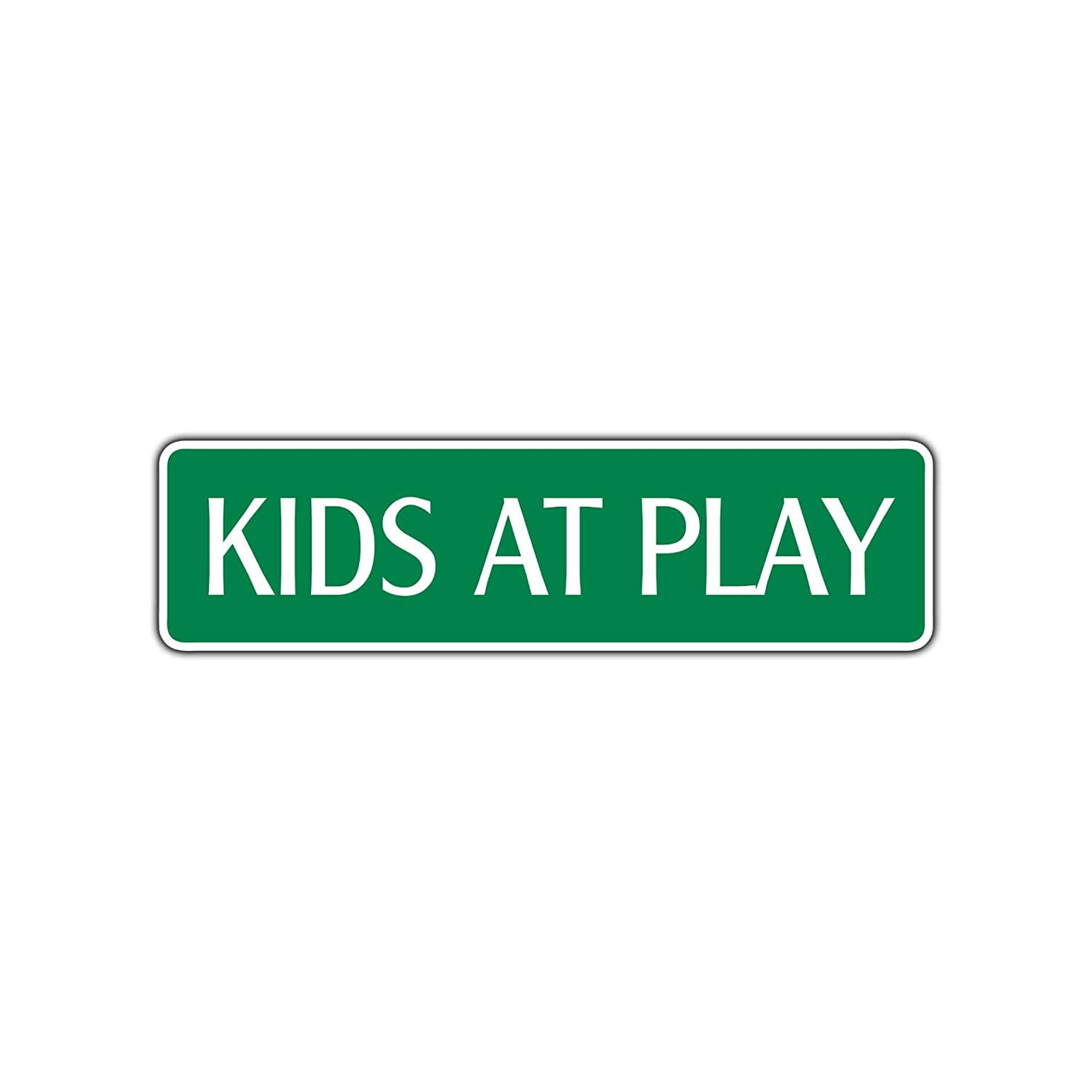 Kids At Play Metal Street Safety Sign Child School Drive Slow Caution ...