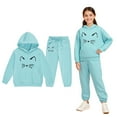 thumbnail image 1 of Kids Athletic Clothes Sets Long Sleeve Solid Soft Hoodie Sweatpants 2 Pcs Winter Clothes Girl Clothes 6-7 Years Cute&nbsp;Boy Girl&nbsp;Clothing, 1 of 7