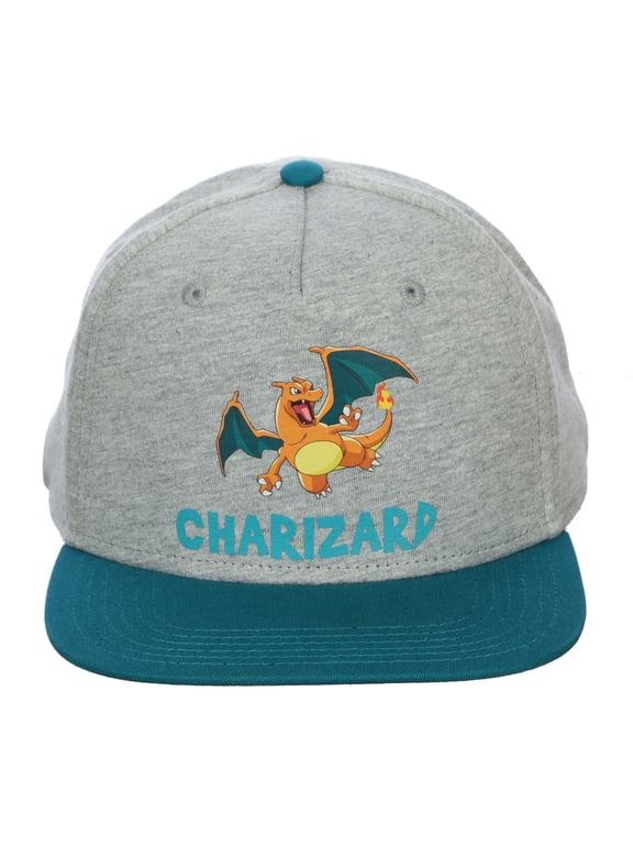 Kids Pokemon Charizard Athletic Snapback Hat with Patch and Printing OSFA