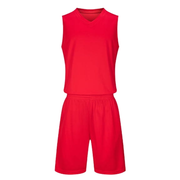 Kids Athletic Set 2-Piece Red, Quick-Dry Sports Outfit for Boys and Girls - Tank Top & Shorts for Play, Basketball, PE Class - Ages 6-12,Size 10-11T