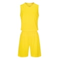 thumbnail image 1 of Kids Athletic Set 2-Piece Yellow, Quick-Dry Sports Outfit for Boys and Girls - Tank Top & Shorts for Play, Basketball, PE Class - Ages 6-12,Size 4-5T, 1 of 5