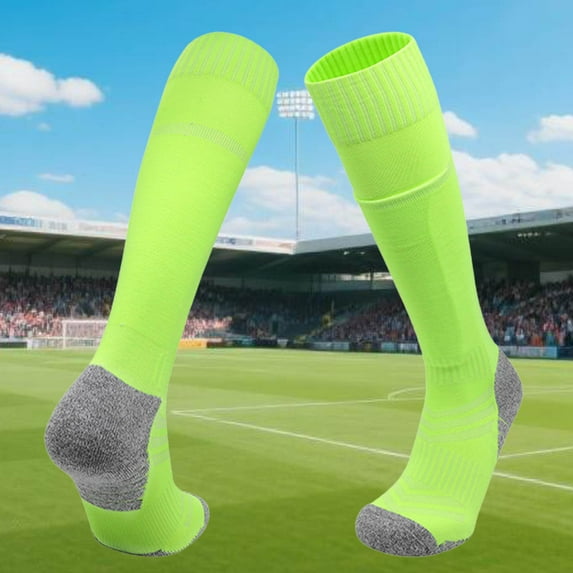Kids Athletic Soccer Socks, Knee High Socks for Youth Boys Girls Thick Bottom Cushioned Sports Tube Socks Boys Work Socks Green 130