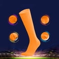 thumbnail image 1 of Kids Athletic Soccer Socks, Knee High Socks for Youth Boys Girls Thick Bottom Cushioned Sports Tube Socks Slouchy Socks for Girls Orange 6-14Y, 1 of 6