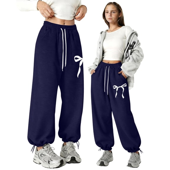 Kids Athletic Sweatpants Girls Jogger Pants For Girls Casual Navy Sweatpants For Girls Back To School Clothes Kids Girls Outfits Size 4T