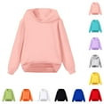 thumbnail image 1 of Kids Autumn Solid Color Hooded Pullover Sweater Middle Large Children, 1 of 4