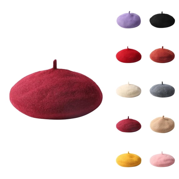 Kids Autumn and Winter Solid Color Warm Beret Pumpkin Hat Woolen Hat Winter Wear Winter Essentials