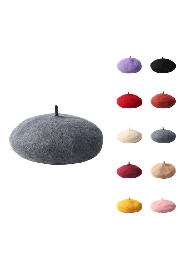 Kids Autumn and Winter Solid Color Warm Beret Pumpkin Hat Woolen Hat Winter Wear Winter Essentials