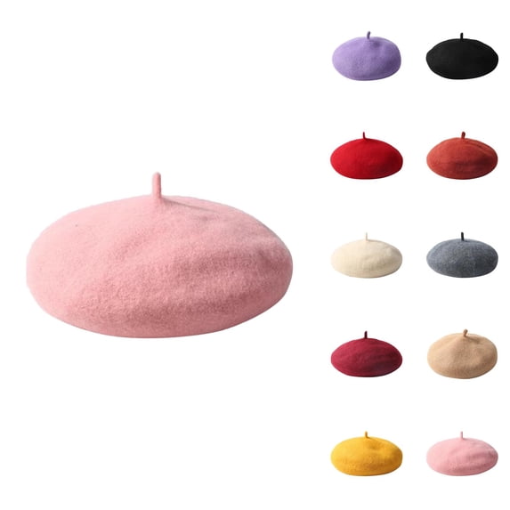 Kids Autumn and Winter Solid Color Warm Beret Pumpkin Hat Woolen Hat Winter Wear Winter Essentials