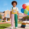 thumbnail image 1 of Kids Baby Boy Girl Color Overalls Pants Clothes Adjustble Shoulder Strap Romper Workwear Size 7-8 Years, 1 of 7
