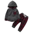 thumbnail image 1 of Kids Baby Boy Girl Hooded Top Pullover Sweatshirt Sweat Pants Leggings Christmas Fleece Outfit Clothes, 1 of 9