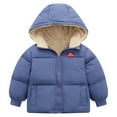 thumbnail image 1 of Kids Baby Boy Girl Winter Warm Hooded Jacket Down Coat Padded Thick Overcoat Solid Color, 1 of 4