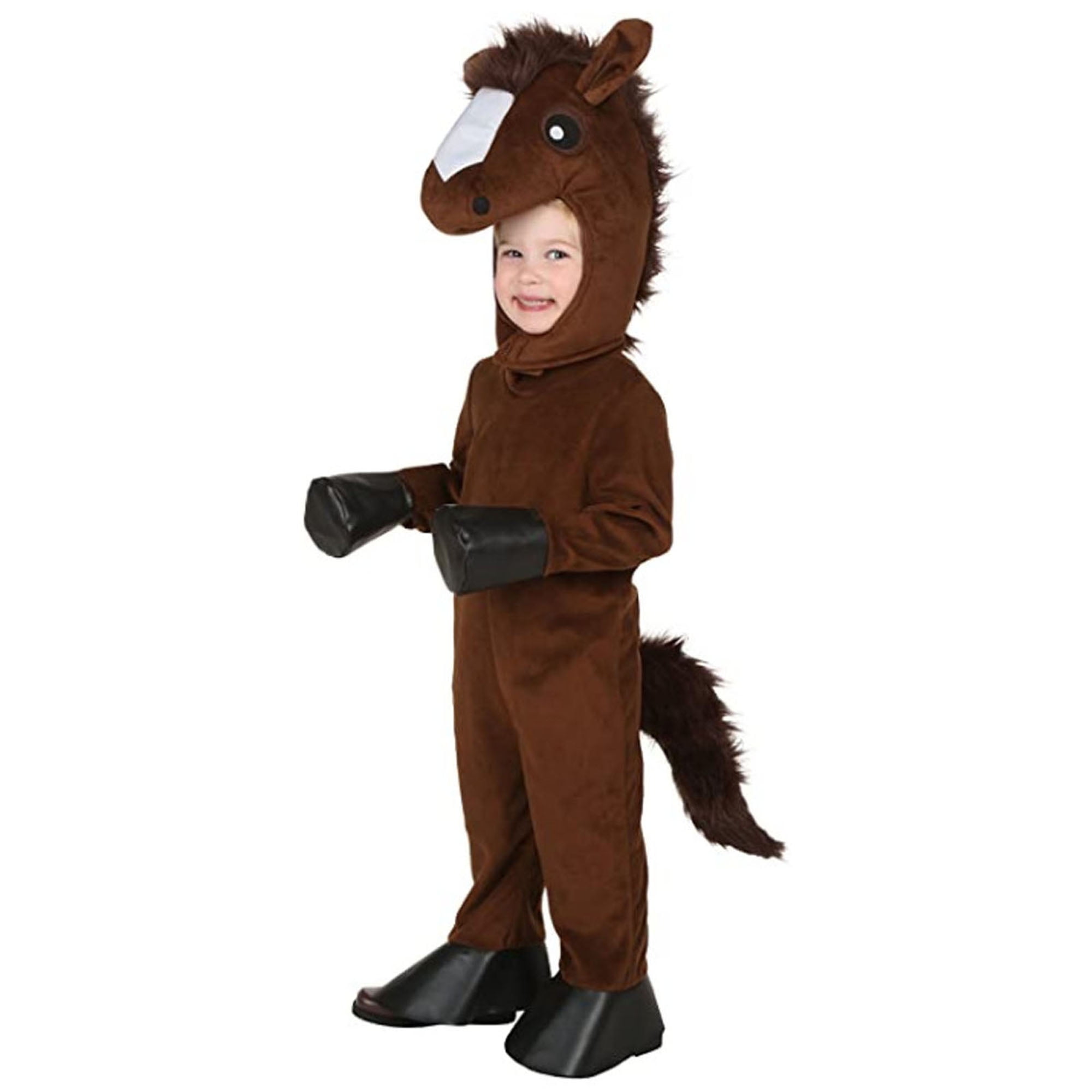 Kids Baby Boy Halloween Animal Costume Cartoon Horse Jumpsuit with Hat Set for RolePlaying