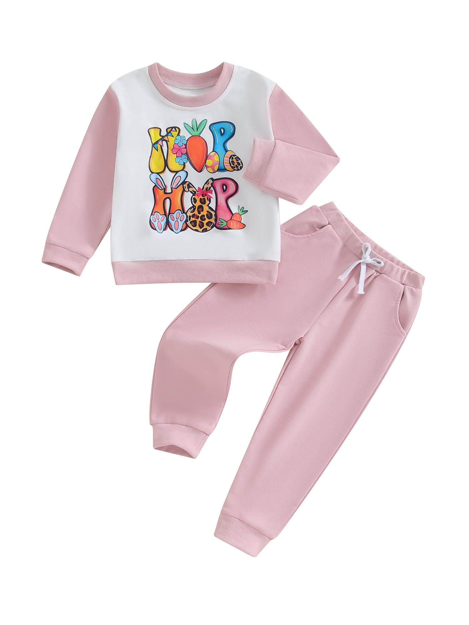  wybzd Toddler Baby Boys Girls Easter Outfit Crewneck Sweatshirt  Bunny Top Carrot Rabbit Pants Sets Spring Summer Clothes (Pink, 0-6  Months): Clothing, Shoes & Jewelry