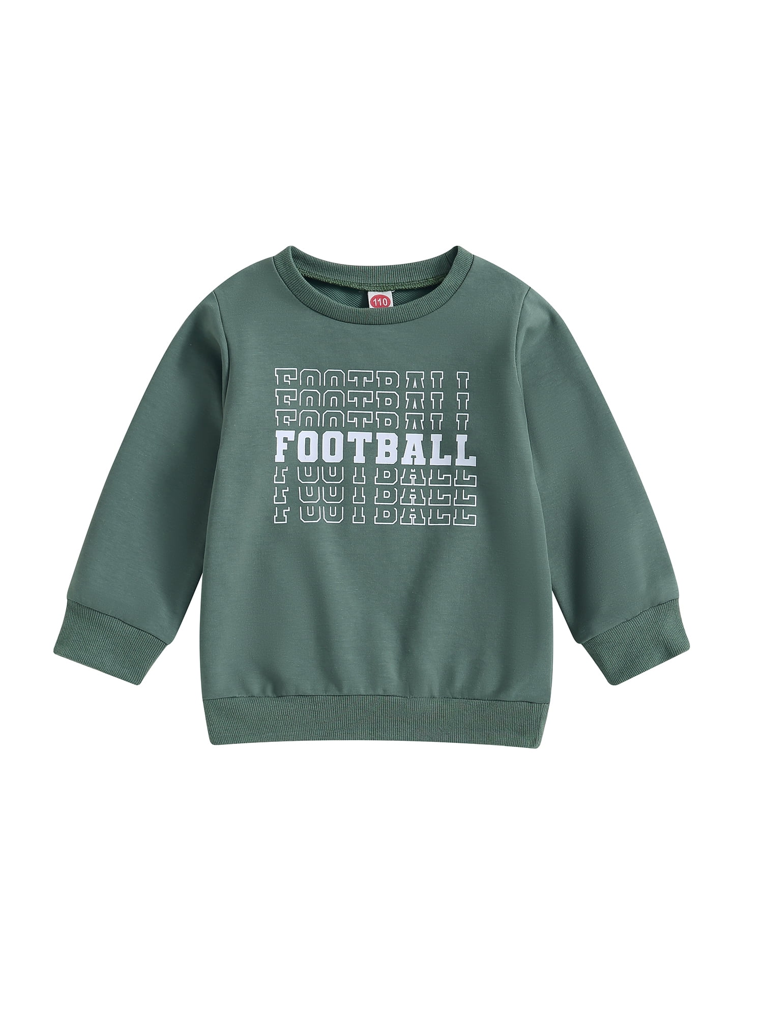 Kids Baby Boys Girls Fall Clothes Football Print Pullovers Long Sleeve
