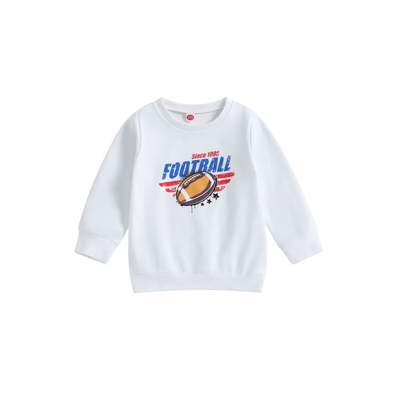 Kids Baby Boys Girls Fall Clothes Football Print Pullovers Long Sleeve Round Neck Sweatshirts Casual Clothes