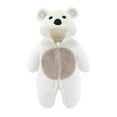 thumbnail image 1 of Kids Baby Boys Romper Toddler Bodysuit Cartoon Animals Cosplay Cute Bear Jumpsuit Winter Autumn Flannel Fleece Zipper Romper White 0-3 Months, 1 of 5