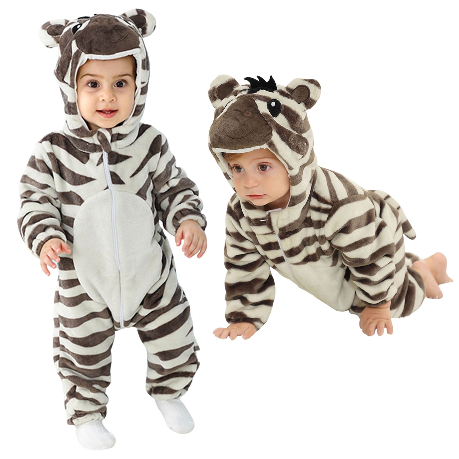 Kids Baby Cute Hooded Jumpsuit Kids Animal Outfits Long Sleeve Romper Baby Christmas Animals Jumpsuit Kids Onesie Outfit 4-5 Years