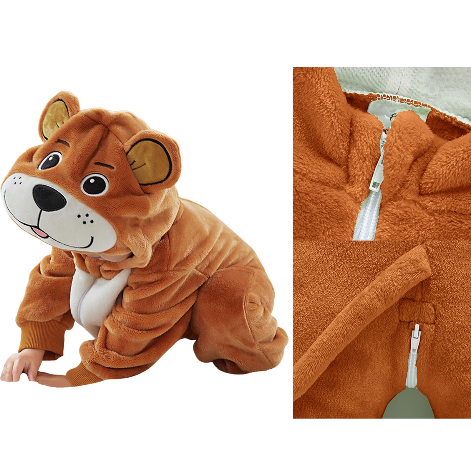 Kids Baby Cute Hooded Jumpsuit Unisex Kids Animal Outfit Long Sleeve Outwear Winter Autumn Hooded Romper Outfit Girl 4-5 Years