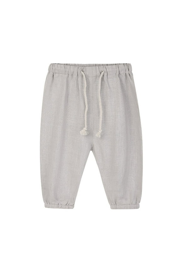 Kids Baby Drawstring Linen Haram Pants Toddler Boys Girls Spring Summer Casual Lounge Gauze Pants Hemp Clothing