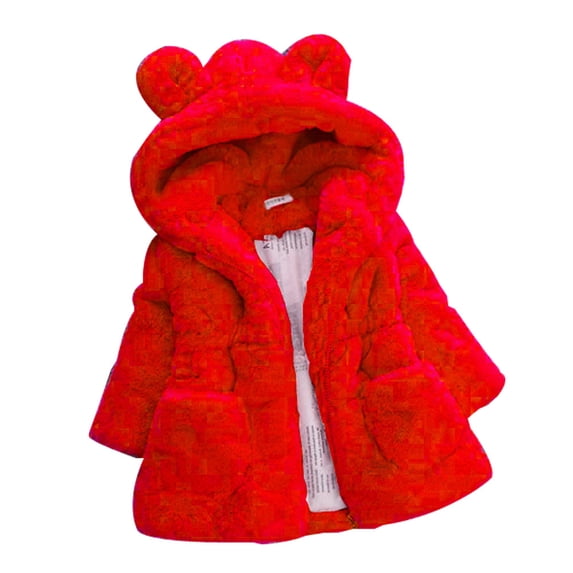 Kids Baby Girl Bunny Winter Hooded Coat Cloak Jacket Warm Outerwear Clothes
