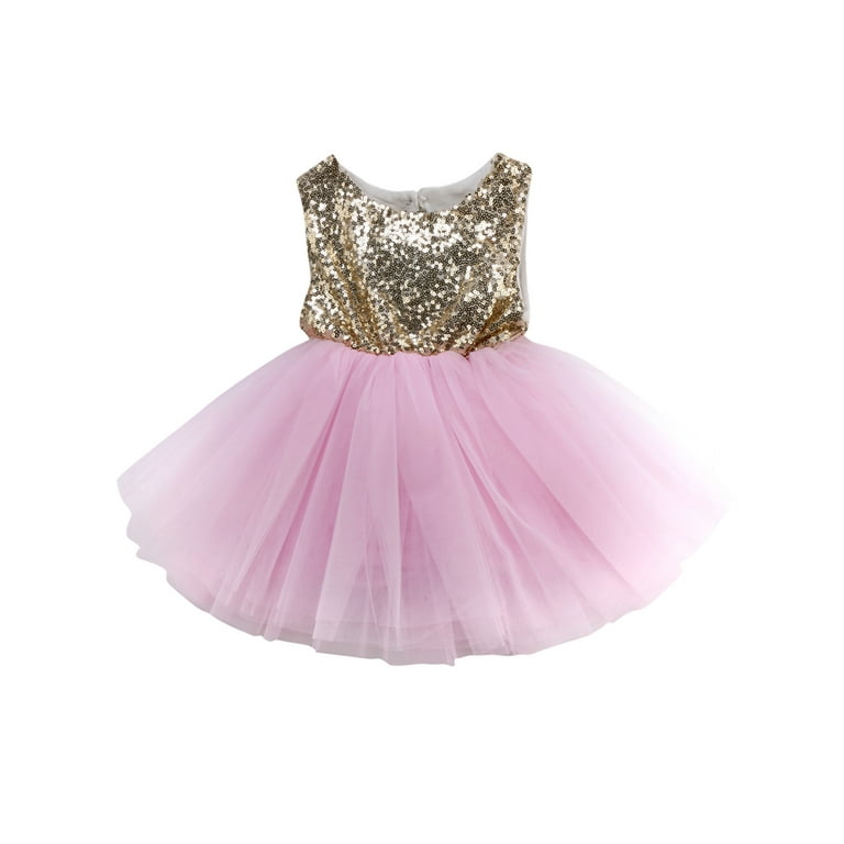 Kids Baby Girl Dress Princess Sleeveless Sequins Tulle Lace Tutu