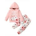 thumbnail image 1 of Kids Baby Girl Toddler MAMA's Outfit Clothes Hoodies Hooded Tops Floral Pants 2Pcs Set, 1 of 8