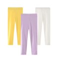 thumbnail image 1 of XBASW Kids Baby Girls 3PCS Leggings Stretch Footless Tights Toddler Girls Solid Cotton Trousers for Spring Fall 1-7 Years, 1 of 9
