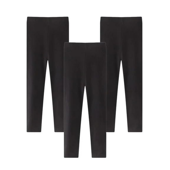 XBASW Kids Baby Girls 3PCS Leggings Stretch Footless Tights Toddler Girls Solid Cotton Trousers for Spring Fall 1-7 Years