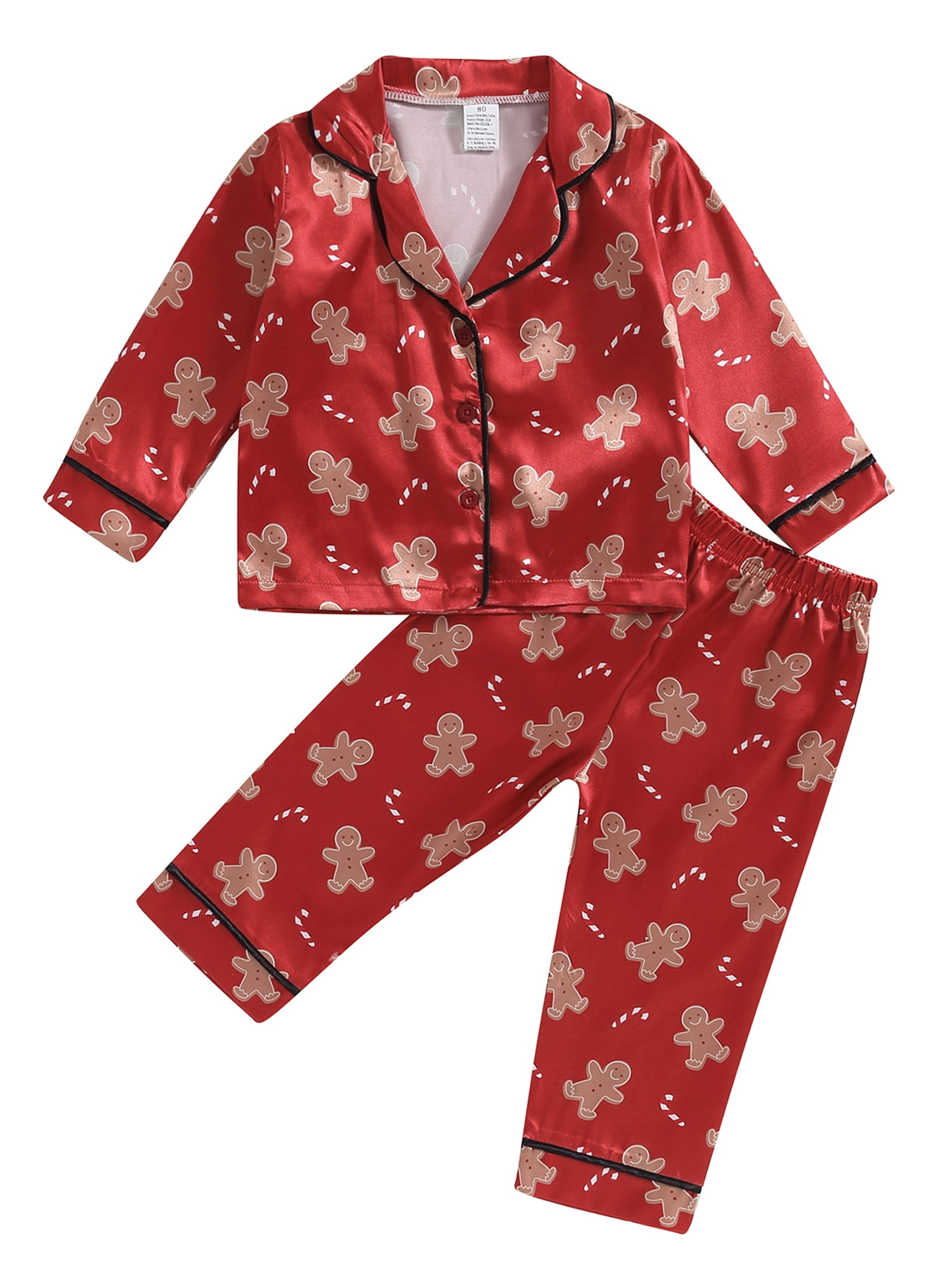 Girls gingerbread pajamas sales