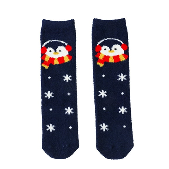 Kids Baby Girls Boys Christmas Thermal Sleeping Knee High Slipper Socks Soft Sole Stockings