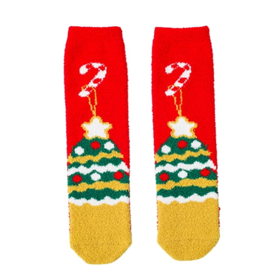 Kids Baby Girls Boys Christmas Thermal Sleeping Knee High Slipper Socks Soft Sole Stockings