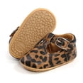 thumbnail image 1 of Kids Baby Girls Boys Oxford Shoes PU Leather Soft Rubber Sole Sneakers Leopard Moccasins for Infant Newborn Toddler Walking, 1 of 8
