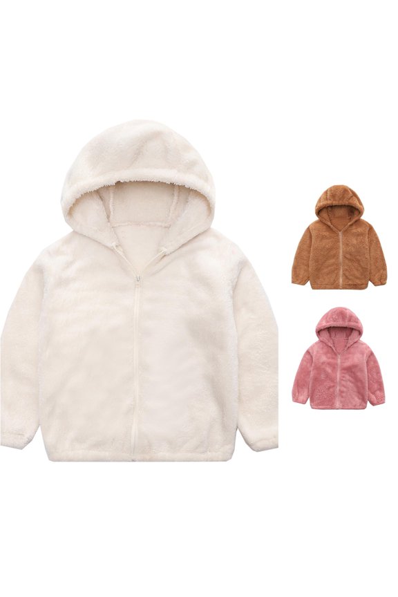 Kids Baby Girls Boys Solid Zipper Thick Warm Hooded Outdoor Coat Warm Outwear Clothes Elegant Jacket for Girls 5t Coats for Girls Girls Dress Coat 6x Women Winter Jacket Coat Kids Swallowtail Jacket