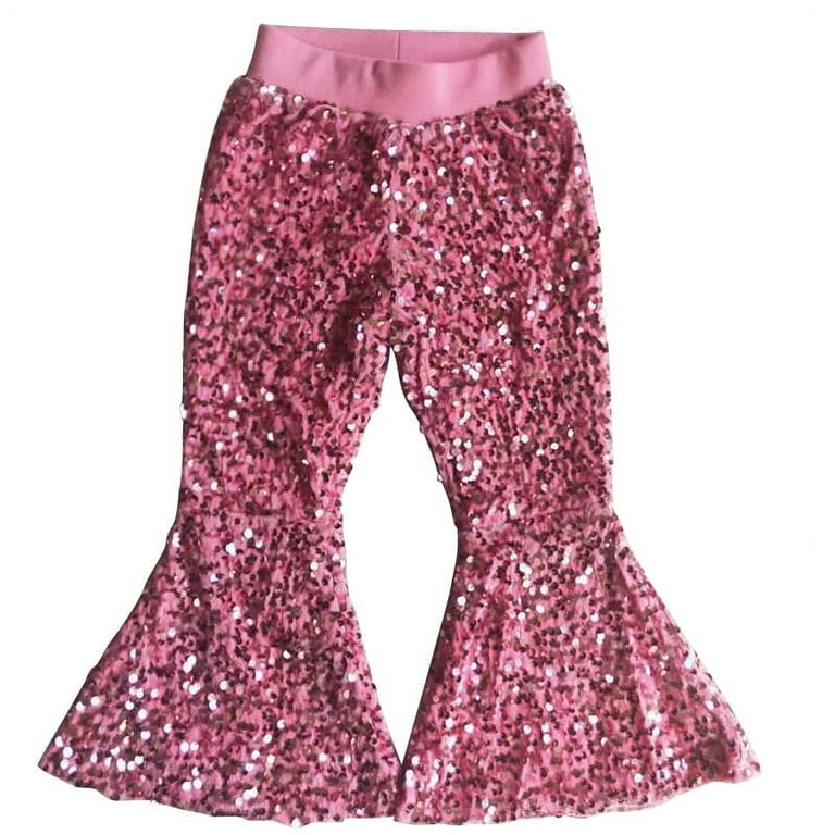 Kids Baby Girls Fashion Shiny Sequins Bell Bottom Pants Toddler