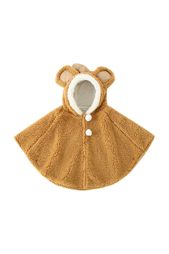Kids Baby Girls Outwear Thick Warm Hooded Coat Cloak Cape Jackets for Girls 7-8 Jacket Big Girl Dress Jacket for Girls Kid Apparel Puff Jackets for Girls Cat And Girls Clothes Winter Lightweight