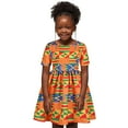 thumbnail image 1 of Kids Baby Girls Summer Dress African Dashiki Short Sleeve Round Neck Ankara Princess Dresses African Clothes, 1 of 6
