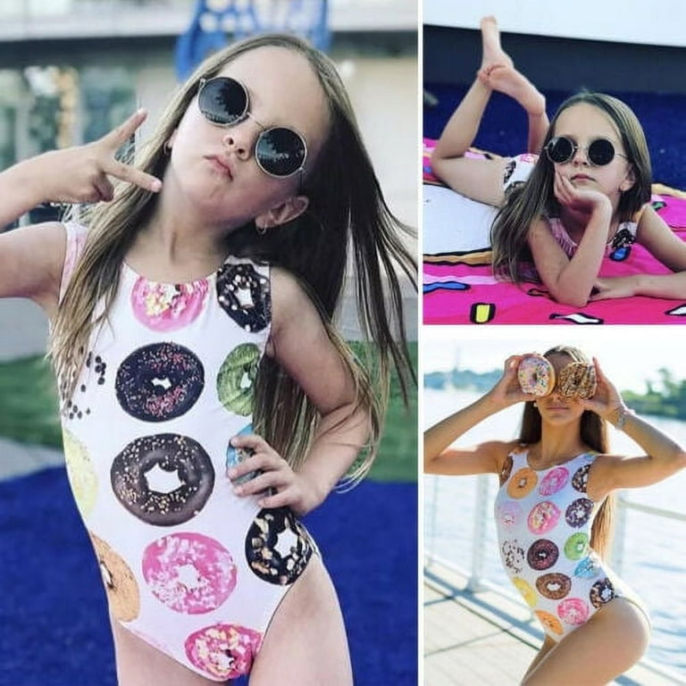 Kids Baby Girls Toddler Donut Swimsuit Swimwear Bathing Suit Bikini Tankini 1 6T