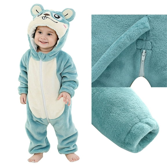 Kids Baby Halloween Hooded Jumpsuit Baby Girl Animal Outfits Long Sleeve Bodysuit Baby Christmas Gifts Baby Outfits 3-4 Years