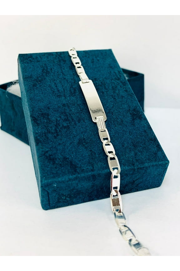 Kids Baby ID Bracelet Sterling Silver 6.25 / Valentino Link Baby Bracelet / Pulsera Para Nios en Plata Valentino Link / Regalos de Navidad