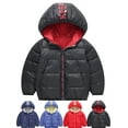 thumbnail image 1 of Kids Baby Puffer Jacket Winter Hooded Coat Boy Girls Zip Thick Jacket Lightweight Outerwear 1-8T, 1 of 10