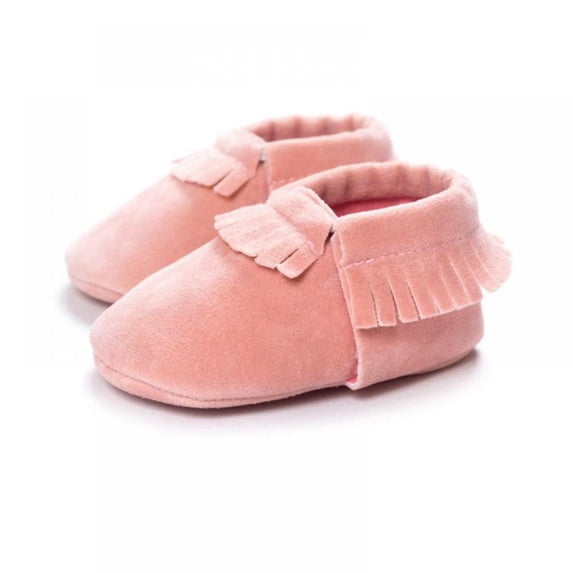Kids Baby Shoes PU Suede Leather Newborn Boys Girls Soft Shoes Fringe Soft Soled Non-slip Footwear Crib First Walkers