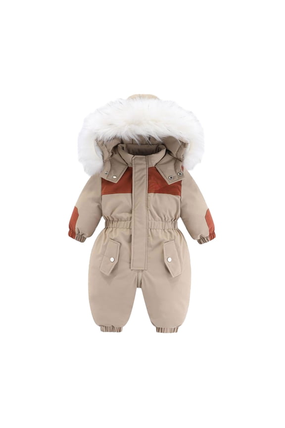Kids Baby Snowsuits Overalls Ski Suits Waterproof Coats Jackets Jumpsuits Thicken Warm Fleece Fall Winter Clothes for Infant Kids 2T