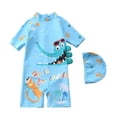 thumbnail image 1 of Kids Baby Swimwear Suit Clothes 2Pcs Cap+Bodysuit Toddler Swimming Bathing Wetsuit Clothes Swimsuit for Children Boys A10, 1 of 2