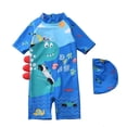 thumbnail image 1 of Kids Baby Swimwear Suit Clothes 2Pcs Cap+Bodysuit Toddler Swimming Bathing Wetsuit Clothes Swimsuit for Children Boys A26, 1 of 2